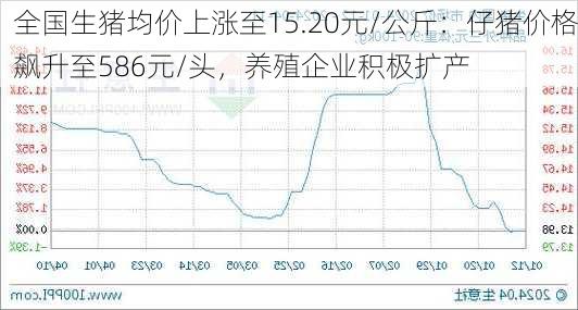 全国生猪均价上涨至15.20元/公斤：仔猪价格飙升至586元/头，养殖企业积极扩产