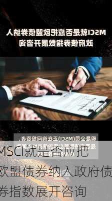 MSCI就是否应把欧盟债券纳入政府债券指数展开咨询