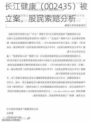 长江健康（002435）被立案，股民索赔分析