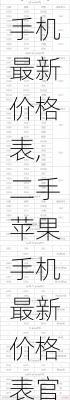 二手苹果手机最新价格表,二手苹果手机最新价格表官网报价