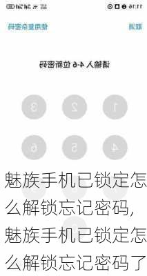 魅族手机已锁定怎么解锁忘记密码,魅族手机已锁定怎么解锁忘记密码了