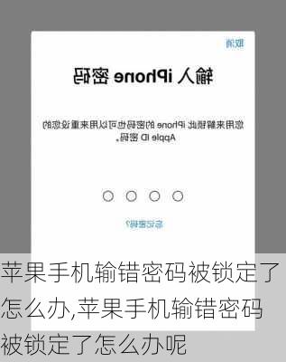 苹果手机输错密码被锁定了怎么办,苹果手机输错密码被锁定了怎么办呢