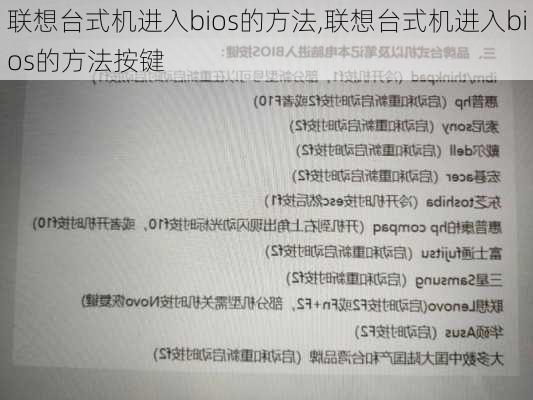 联想台式机进入bios的方法,联想台式机进入bios的方法按键