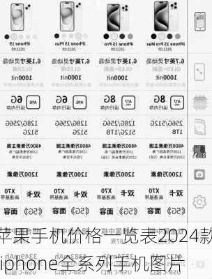 苹果手机价格一览表2024款,iphone全系列手机图片