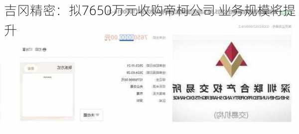 吉冈精密：拟7650万元收购帝柯公司 业务规模将提升