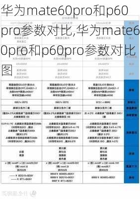 华为mate60pro和p60pro参数对比,华为mate60pro和p60pro参数对比图