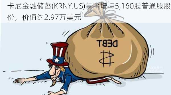 卡尼金融储蓄(KRNY.US)董事增持5,160股普通股股份，价值约2.97万美元