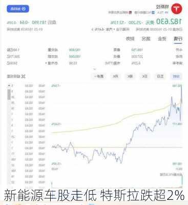 新能源车股走低 特斯拉跌超2%