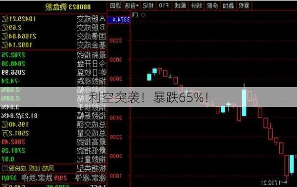 利空突袭！暴跌65%！