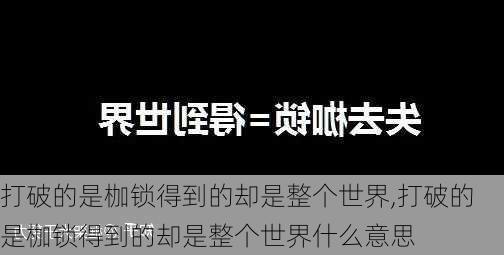 打破的是枷锁得到的却是整个世界,打破的是枷锁得到的却是整个世界什么意思