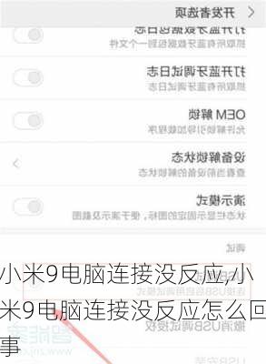 小米9电脑连接没反应,小米9电脑连接没反应怎么回事