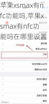 苹果xsmax有nfc功能吗,苹果xsmax有nfc功能吗在哪里设置