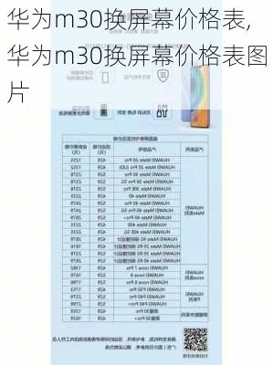 华为m30换屏幕价格表,华为m30换屏幕价格表图片