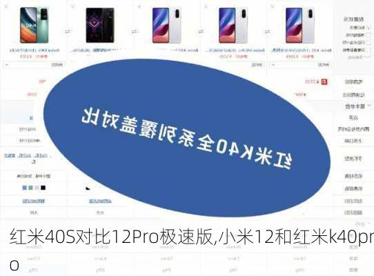 红米40S对比12Pro极速版,小米12和红米k40pro