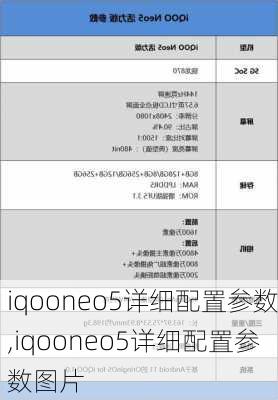 iqooneo5详细配置参数,iqooneo5详细配置参数图片