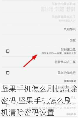 坚果手机怎么刷机清除密码,坚果手机怎么刷机清除密码设置