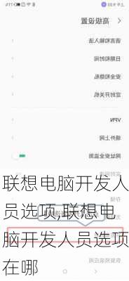 联想电脑开发人员选项,联想电脑开发人员选项在哪