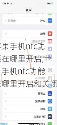 苹果手机nfc功能在哪里开启,苹果手机nfc功能在哪里开启和关闭