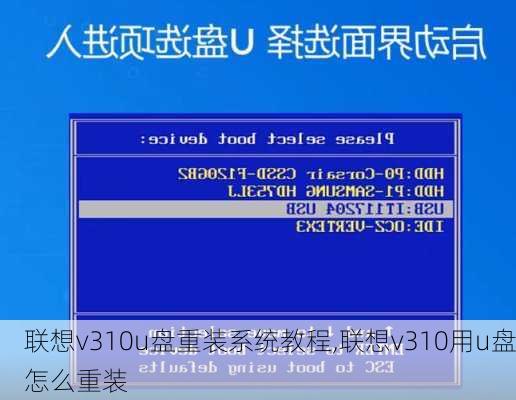 联想v310u盘重装系统教程,联想v310用u盘怎么重装