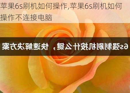 苹果6s刷机如何操作,苹果6s刷机如何操作不连接电脑