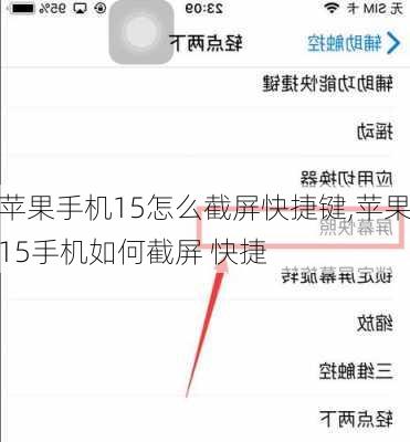 苹果手机15怎么截屏快捷键,苹果15手机如何截屏 快捷