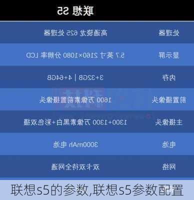 联想s5的参数,联想s5参数配置