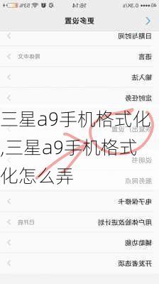 三星a9手机格式化,三星a9手机格式化怎么弄