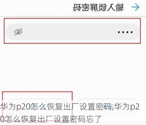 华为p20怎么恢复出厂设置密码,华为p20怎么恢复出厂设置密码忘了