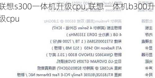 联想s300一体机升级cpu,联想一体机b300升级cpu