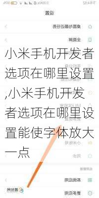 小米手机开发者选项在哪里设置,小米手机开发者选项在哪里设置能使字体放大一点