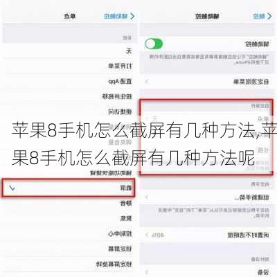 苹果8手机怎么截屏有几种方法,苹果8手机怎么截屏有几种方法呢