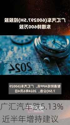 广汇汽车跌5.13% 近半年增持建议