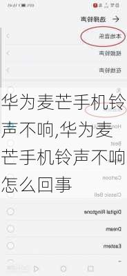 华为麦芒手机铃声不响,华为麦芒手机铃声不响怎么回事