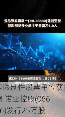 因限制性股票单位获归属 诺亚控股(06686)发行25万股