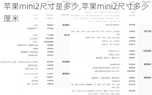 苹果mini2尺寸是多少,苹果mini2尺寸多少厘米