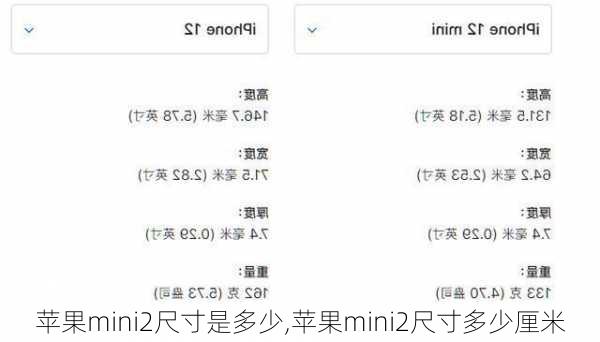 苹果mini2尺寸是多少,苹果mini2尺寸多少厘米