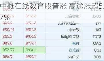 中概在线教育股普涨 高途涨超5.7%