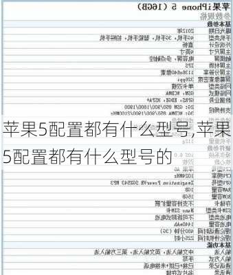 苹果5配置都有什么型号,苹果5配置都有什么型号的