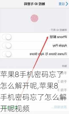 苹果8手机密码忘了怎么解开呢,苹果8手机密码忘了怎么解开呢视频