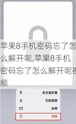 苹果8手机密码忘了怎么解开呢,苹果8手机密码忘了怎么解开呢视频