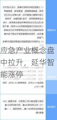 应急产业概念盘中拉升，延华智能涨停