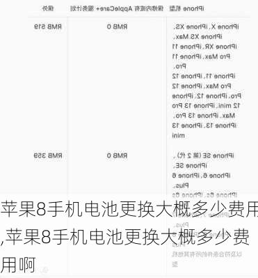 苹果8手机电池更换大概多少费用,苹果8手机电池更换大概多少费用啊