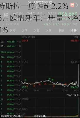 特斯拉一度跌超2.2% 5月欧盟新车注册量下降34%