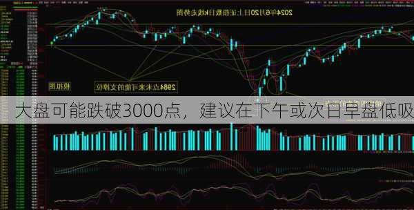 大盘可能跌破3000点，建议在下午或次日早盘低吸