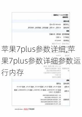 苹果7plus参数详细,苹果7plus参数详细参数运行内存