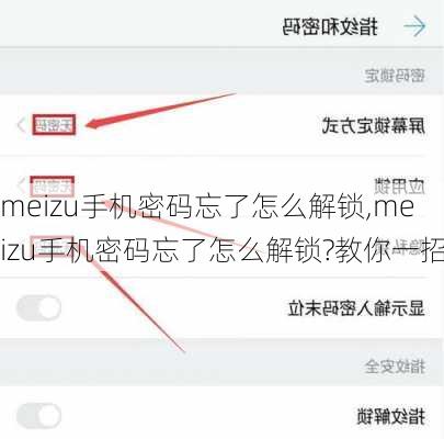 meizu手机密码忘了怎么解锁,meizu手机密码忘了怎么解锁?教你一招