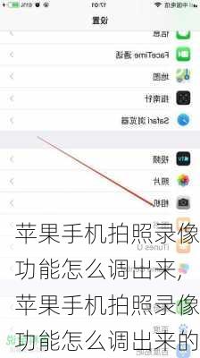 苹果手机拍照录像功能怎么调出来,苹果手机拍照录像功能怎么调出来的