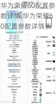 华为荣耀60配置参数详情,华为荣耀60配置参数详情表