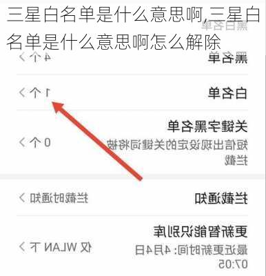 三星白名单是什么意思啊,三星白名单是什么意思啊怎么解除
