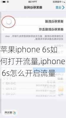 苹果iphone 6s如何打开流量,iphone 6s怎么开启流量